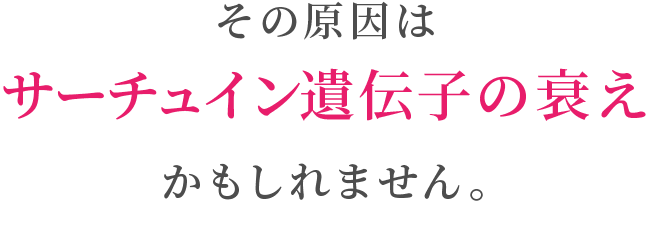 その原因はサーチュイン遺伝子の衰えかもしれません。