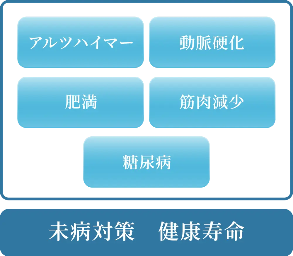 アルツハイマー・動脈硬化・肥満・筋肉減少・糖尿病/未病対策 健康寿命